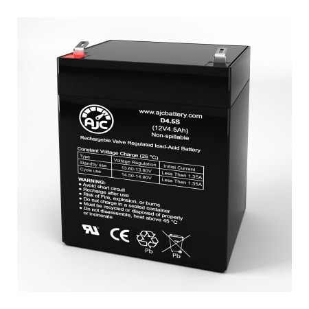 Battery Clerk AJC Portalac lac PEA4.5F1 Emergency Light Replacement Battery 4.5Ah, 12V, F1 AJC-D4.5S-V-0-188148